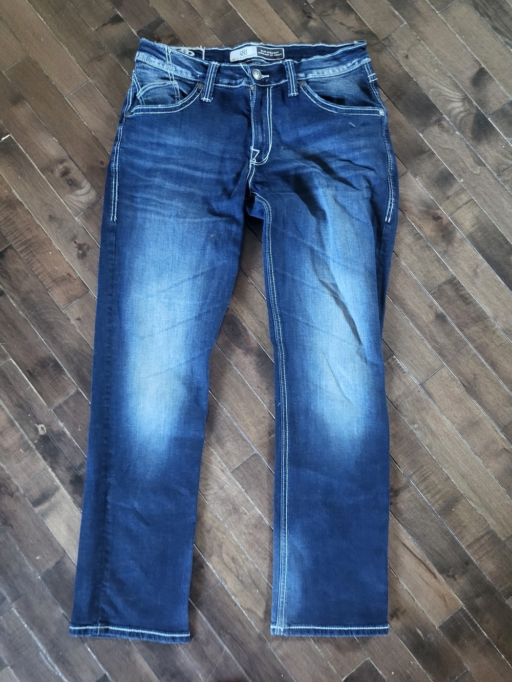 Rock & Republic Men's Faded Blue Straight Jeans